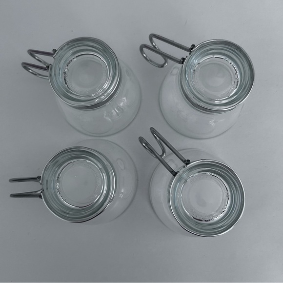 Bormioli Rocco Set of Four Tempered Glass Espresso Cups with Silver Handles - Picture 4 of 10